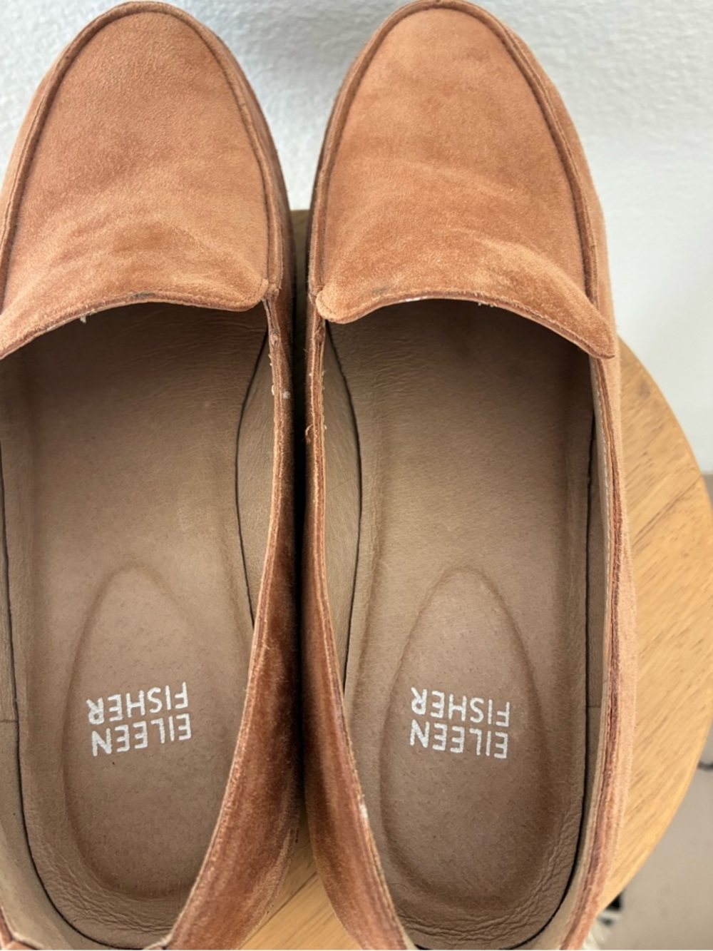 Eileen Fisher Suede Platform Loafers - Picture 9 of 10